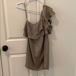 Silver one shoulder dress